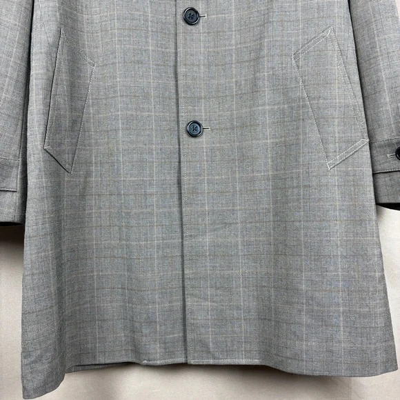 Banana Republic Mens Plaid Wool Blend Coat L Tailored Quiet Luxury Dark Academia - Picture 7 of 16